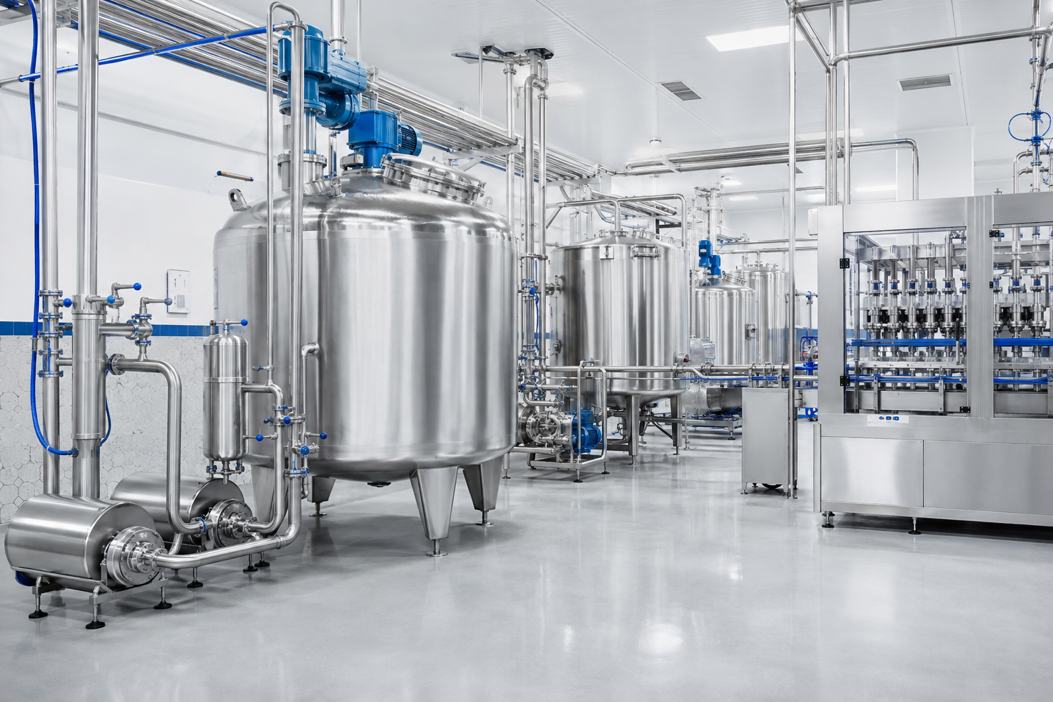 Machined components for food and beverage equipment
