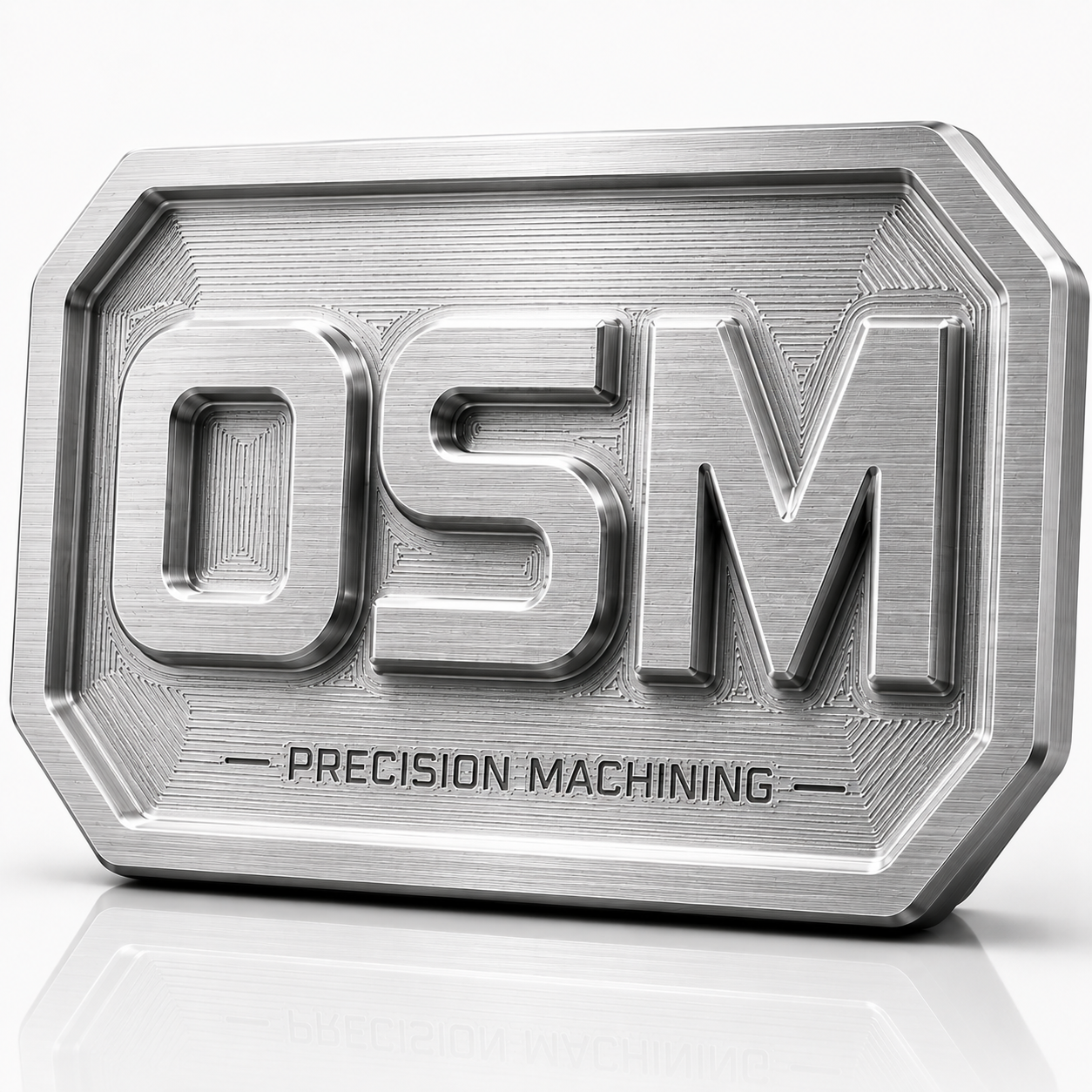 Brushed satin finish on a machined metal component