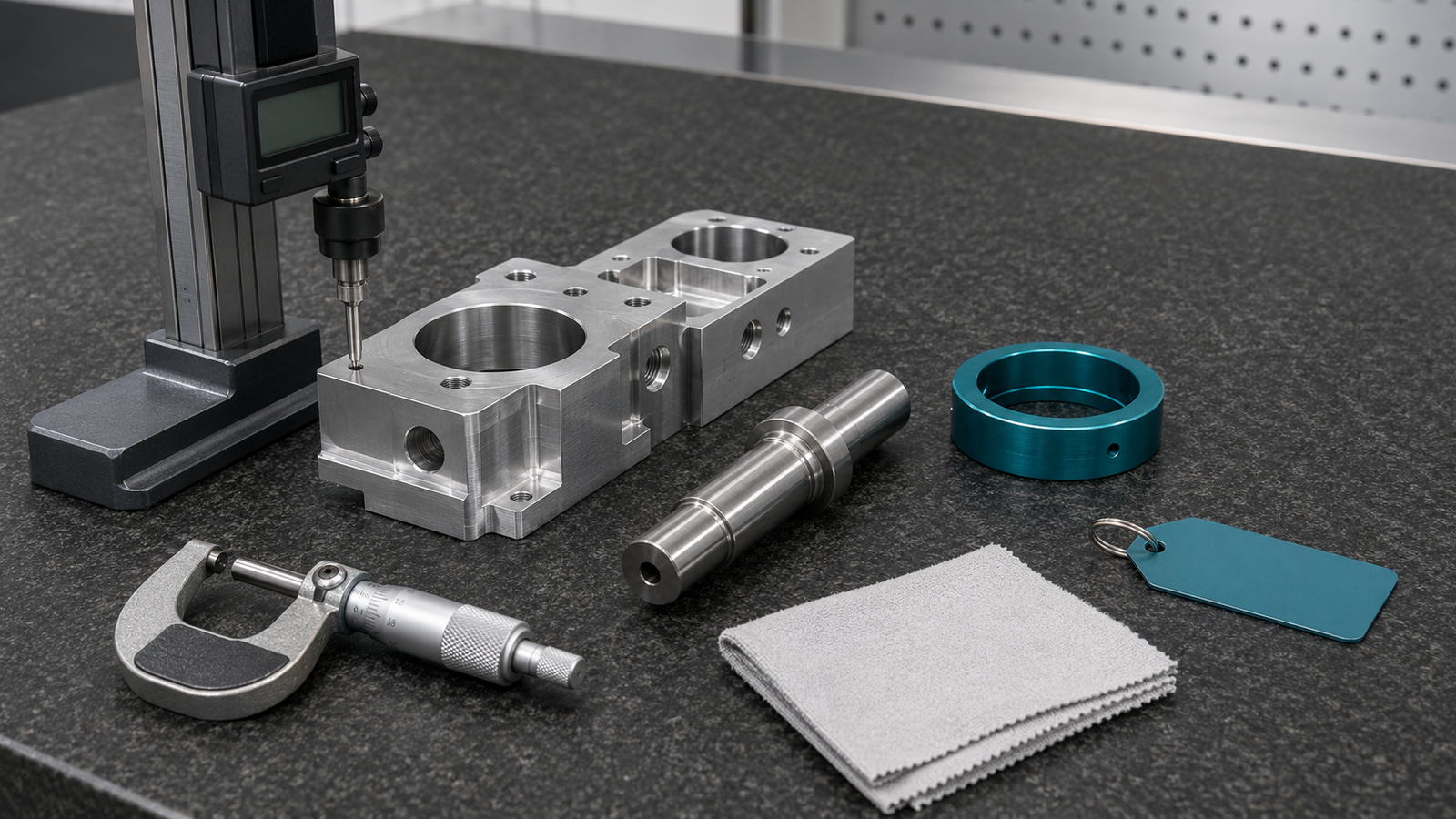 Dimensional inspection of a precision CNC milled component
