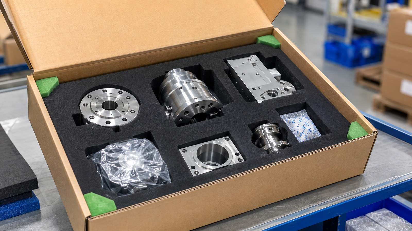 Custom packaging for precision machined parts