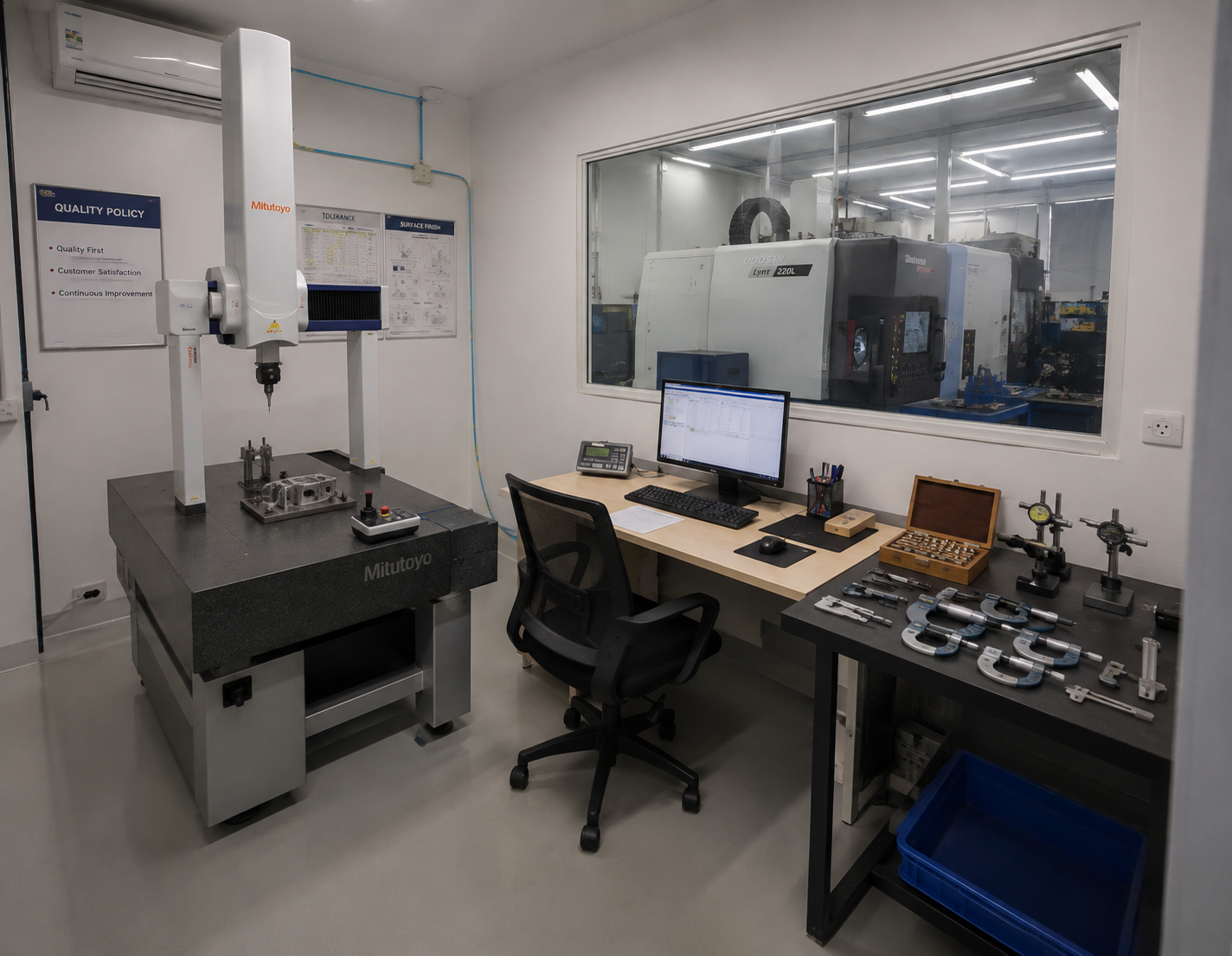 Dimensional inspection of CNC machined parts
