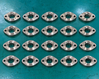 Mass-produced CNC milled two-bolt flanges with symmetrical holes