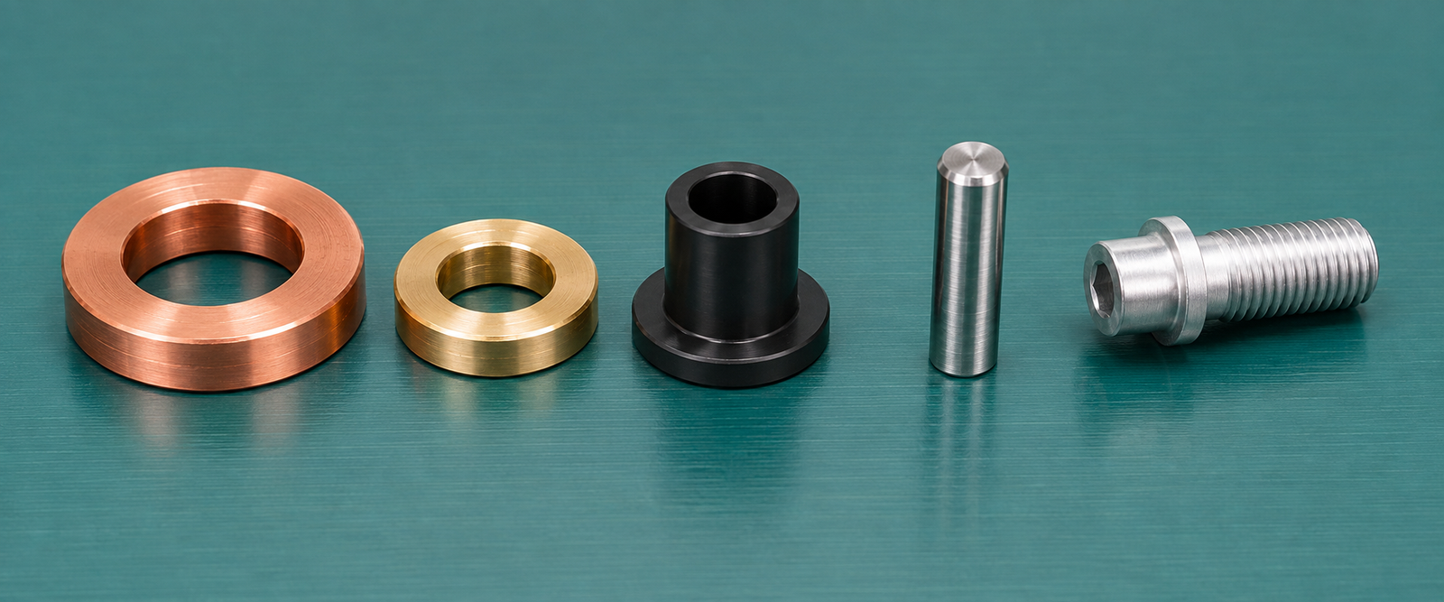 Precision turned parts made from copper brass steel and plastic