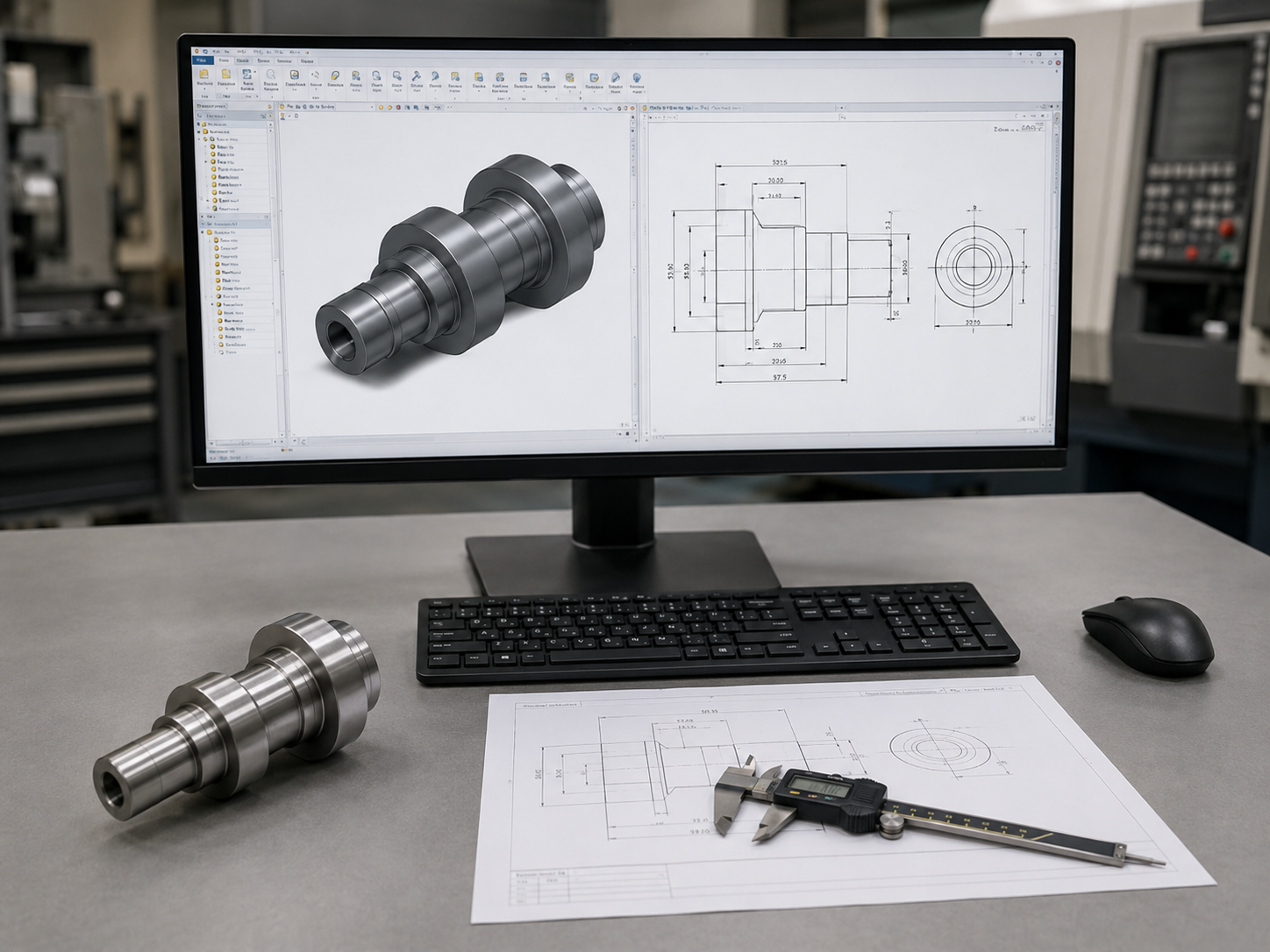 Design for manufacturability review of CNC machined aluminum components and engineering drawings